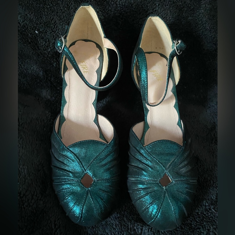 Miss L Fire Amber in Sparkly Teal size 41 - Picture 2 of 3